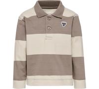 Hummel Mini Loose Stripe Long Sleeve Polo Beige 104 cm Kinder