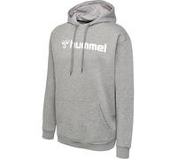 Hummel Mover Cotton Hoodie mit Logo - Unisex Kapuzenpullover mit Vordertasche und Shorts mit Kordelzug, Angenehme Baumwolle Qualität, Casual Training & Sportbekleidung, Grau Melange (1er Pack)