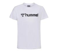 Hummel Mover Cotton T-Shirt S/S Kids - Sport Tshirt für Mädchen und Jungen, Unisex T Shirt mit Logo, Angenehm Weicher Stoff aus 100% Baumwolle, Casual & Basic Sportbekleidung, Weiss (1er Pack)