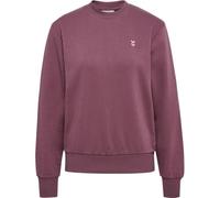 Sweatshirt HUMMEL "HMLPULSE W SWEAT CREWNECK", Damen, Gr. XL, lila (schwarz plum), Obermaterial: 60% Baumwolle, 40% Polyester, normal normal, Rundhals, Sweatshirts Sweatshirt, normale Passform, mit St