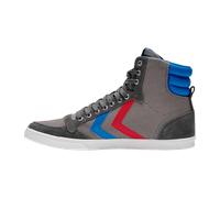 Hummel Slimmer Stadil High-Top Sneaker castlerock/ribbonred/bril blue 36 für Herren, grau, Größe 36 EU