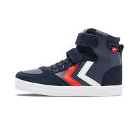 hummel Kids Slimmer Stadil Leather High Sneaker, Blue, Size 27