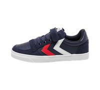 Hummel Slimmer Stadil Leder Low-Top Sneaker Kinder 9001 - white 26 für Kinder, blau, Größe 35 EU