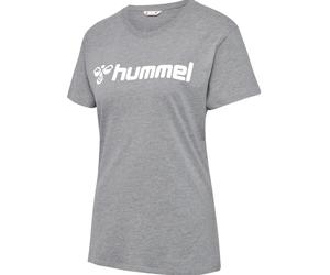 hummel Sport/Freizeit-Shirt hmlGO 2.0 Logo (Bio-Baumwolle) Kurzarm grau Damen, Größe XL