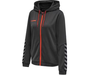 hummel Sport-Kapuzenjacke hmlAUTHENTIC Poly Zip Hoodie (gestrickter Polyester) asphaltgrau Damen, Größe L