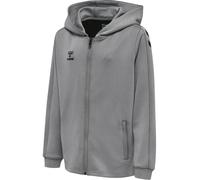 hummel Sport-Kapuzenjacke hmlCORE XK Poly Zip Hood Sweat (Polyester-Sweatstoff) mit Kapuze grau Kinder, Größe 140