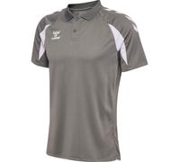 hummel Sport-Polo hmlCORE 2.0 (100% rec. Polyester) grau/weiss Herren, Größe M