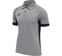 hummel Sport-Polo hmlLEAD Functional (Mesh-Material) Kurzarm grau/schwarz Herren, Größe M