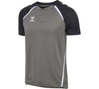 hummel Sport-Shirt hmlLEAD 2.0 Polo (rec. Polyester, klassisch Look) grau/schwarz Herren, Größe XXL