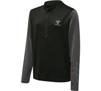 hummel Unisex Kinder Hmlongrid 1/2 Zip Poly Kids Sweatshirt, Jet Black/Forged Iron, 152 EU