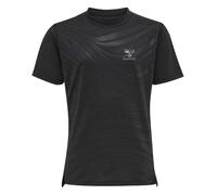 hummel Unisex Kinder Hmlongrid poly te S/S børn T Shirt, Jet Black/Forged Iron, 128 EU