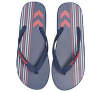 hummel Unisex Multi Stripe Flip Flop Slipper, Black Iris Flame Scarlet, 40 EU