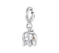 Hund Anhänger Elefant Öffnung Schnalle Hamster Charms DIY 925 Sterling Silber Perlen passen Liebe zu Papier Clips Armband passen Pandora Armband für Frauen (Elefanten Anhänger)