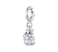 Hund Anhänger Elefant Öffnung Schnalle Hamster Charms DIY 925 Sterling Silber Perlen passen Liebe zu Papier Clips Armband passen Pandora Armband für Frauen (Hamster Anhänger)
