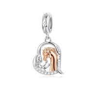 Hunde-Charm, 925er-Sterlingsilber, Katze, Pferd, gepunkteter Hund, Bulldogge, Pudel, Golden Retriever, Tier, Haustier, Weihnachtsanhänger für Pandora-Charm-Armband, Eine Größe, Sterling-Silber