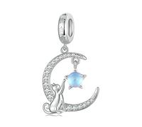 Hunde-Charm, 925er-Sterlingsilber, Katze, Pferd, gepunkteter Hund, Bulldogge, Pudel, Golden Retriever, Tier, Haustier, Weihnachtsanhänger für Pandora-Charm-Armband, Einheitsgröße, Sterling-Silber