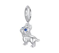 Hunde-Charm, 925er-Sterlingsilber, Katze, Pferd, gepunkteter Hund, Bulldogge, Pudel, Golden Retriever, Tier, Haustier, Weihnachtsanhänger für Pandora-Charm-Armband, Eine Größe, Sterling-Silber