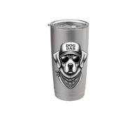 Hundepapa Hund Mit Sonnenbrille Trucker Cap Retro hunde Doppelwandiger Edelstahl-Thermobecher