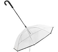 Hunderegenschirm mit Leine, transparenter Regenschirm für kleine und mittelgroße Hunde, mit befestigter Leine, Schutz bei Regen und Schnee, für Spaziergänge im Freien, 17,7 in / 45 cm
