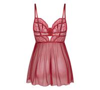 Pyjama HUNKEMÖLLER "Isabelle Babydoll", Damen, Gr. 80D, rot, 87% Polyamid, 13% Elasthan, Homewear-Sets Pyjama (95563849-80) rot