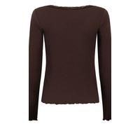 Pyjama HUNKEMÖLLER "Top Lace", Damen, Gr. XS, braun, 45% Viskose, 45% Baumwolle, 10% Elasthan, Homewear-Sets Pyjama (19365161-XS) braun