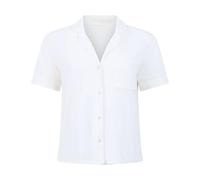 Pyjama HUNKEMÖLLER "Kurzärmelige Jersey-Jacke Essential", Damen, Gr. XS, beige (weiß), 92% Viskose, 8% Elasthan, Homewear-Sets Pyjama (86177644-XS) weiß