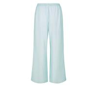Pyjama HUNKEMÖLLER "Pyjama Pant Crinkled", Damen, Gr. S, grün (blau), 74% Viskose, 22% Polyamid, 4% Leinen, Homewear-Sets Pyjama (56867768-S) blau