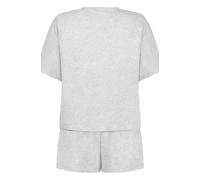 Pyjama HUNKEMÖLLER "Pyjama-Set aus Jersey Heart", Damen, Gr. L, grau, 98% Baumwolle, 2% Viskose, Homewear-Sets Pyjama (22370732-L) grau