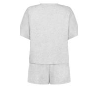 Pyjama HUNKEMÖLLER "Pyjama-Set aus Jersey Heart", Damen, Gr. M, grau, 98% Baumwolle, 2% Viskose, Homewear-Sets Pyjama (22370732-M) grau