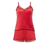 HUNKEMÖLLER Pyjama-Set aus Velours - red - L