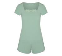 Pyjama HUNKEMÖLLER "Pyjama Set", Damen, Gr. S, grün, 45% Viskose, 45% Baumwolle, 10% Elasthan, Homewear-Sets Pyjama (77920932-S) grün