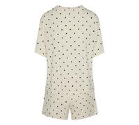 Pyjama HUNKEMÖLLER "Pyjama Set Loose", Damen, Gr. XS, beige (weiß), 95% Viskose, 5% Elasthan, Homewear-Sets Pyjama (35443961-XS) weiß