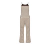 Pyjama HUNKEMÖLLER "Pyjama Set Lace", Damen, Gr. M, beige (braun), 45% Viskose, 45% Baumwolle, 10% Elasthan, Homewear-Sets Pyjama (66172302-M) braun