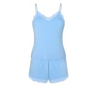 Pyjama HUNKEMÖLLER "Pyjamaset Nana", Damen, Gr. M, blau, 95% Viskose, 5% Elasthan, Homewear-Sets Pyjama (51733649-M) blau