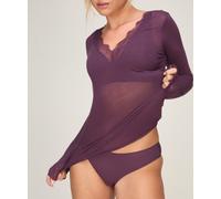 Hunkemöller "super soft Lace V-Neck shirt with Cashmere" (27239524-M) lila