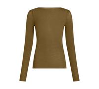Pyjama HUNKEMÖLLER "super soft Boatneck shirt with Cashmere", Damen, Gr. M, braun (grün), 85% Modal, 10% Kaschmirwolle, 5% Elasthan, Homewear-Sets Pyjama (62150603-M) grün