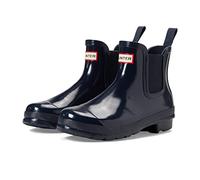 Hunter Chelsea Gloss Damen Gummistiefel Navy Größe 38, aus Naturkautschuk gefertigt, WFS2078RGL-NVY-38