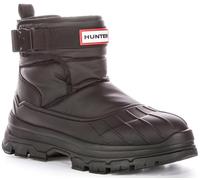 HUNTER Damen Short Buckle Snow Synthetic Textile Black Stiefel 40-41 EU