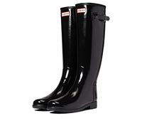 Hunter Damen Womens Refined Tall Gloss Kniehohe Stiefel, schwarz, 36 EU