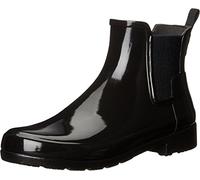 Hunter Glänzende Refined Chelsea-Stiefel Damen schwarz, Größe 39