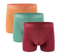 Hunter&Hawks Boxershorts Herren 3er Pack Bambus, Orange, Grün, Rot | Antibakteriell & Atmungsaktiv Unterhosen | Weiche Unterwäsche Boxer | Cool Dry Trunks | Anti-Reibung | Größen S-6XL
