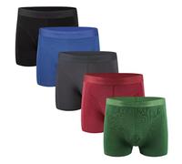 Hunter&Hawks Boxershorts Herren 5er Pack aus Viskose Bambus | Größen S bis 6XL | Weiche, atmungsaktive Unterhosen Männer mit Cool-Dry-Funktion, Anti-Reibung, in Mehrfarbig mit farbigem Bund