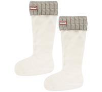Hunter - Hohe Stiefelsocken mit 6 Maschen und Zopfmuster in Hellgrau XL