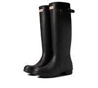 HUNTER Original Stiefel mit hohem Rückengurt, schwarz / weiß, 37 EU