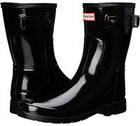 Hunter Unisex Original Refined Short Gloss Gummistiefel, Schwarz (Black), 42 EU Schmal