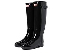 Hunter WFT2200RGL-blk_39 womens Schmal Geschnittene, Glänzende Hohe Refined Gummistiefel schwarz, Größe 39
