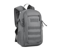 HUNTVP 12L Mini Rucksack Taktisch Wanderrucksack Molle Schultasche Daypack Militärisch Schulrucksack Studenttasche Unitasche Sporttasche Laptoptasche für Outdoor Sport (12L-Grau)