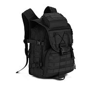 HUNTVP 40L Militar Rucksack Taktisch Wanderrucksack Wasserdicht Trekkingrucksack MOLLE Tactical Sportrucksack Daypack Tagesrucksack Kampfrucksack 14 Zoll Laptoptasche für Outdoor Wandern, Schwarz