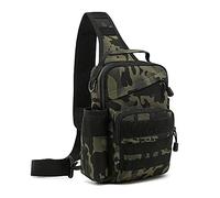 HUNTVP Militär Brusttasche Herren Umhängetasche Taktische Schultertasche Tactical Chest Sling Bag MOLLE Crossbody Bag für Reise Wandern Camping Outdoor, Typ-3 Camo