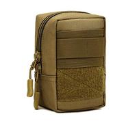 Huntvp Molle Tasche Klein EDC Pouch Militär Molle Zubehör Hüfttasche Herren Taktische Tasche Gürteltasche Belt Bag Notfalltasche Leer für Gürtel Weste Rucksack Outdoor Wandern Camping - Braun